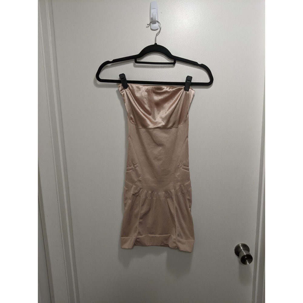 Spanx Slimmer & Shine Strapless Slip Body Shape Wear Slimming Tan Nude Medium